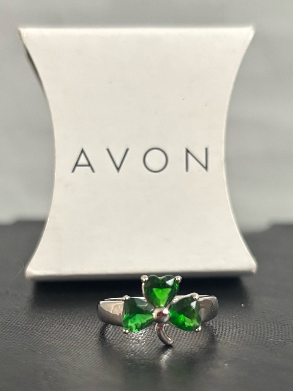 Avon Silver-Tone Shamrock Ring